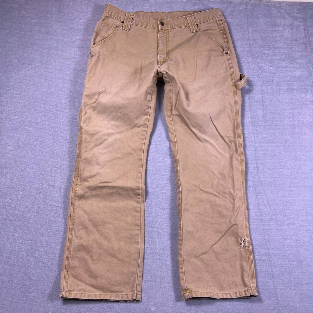 RK Brand Original Mens Tan Mid Rise Canvas Workwear Carpenter Pants Size 36x32